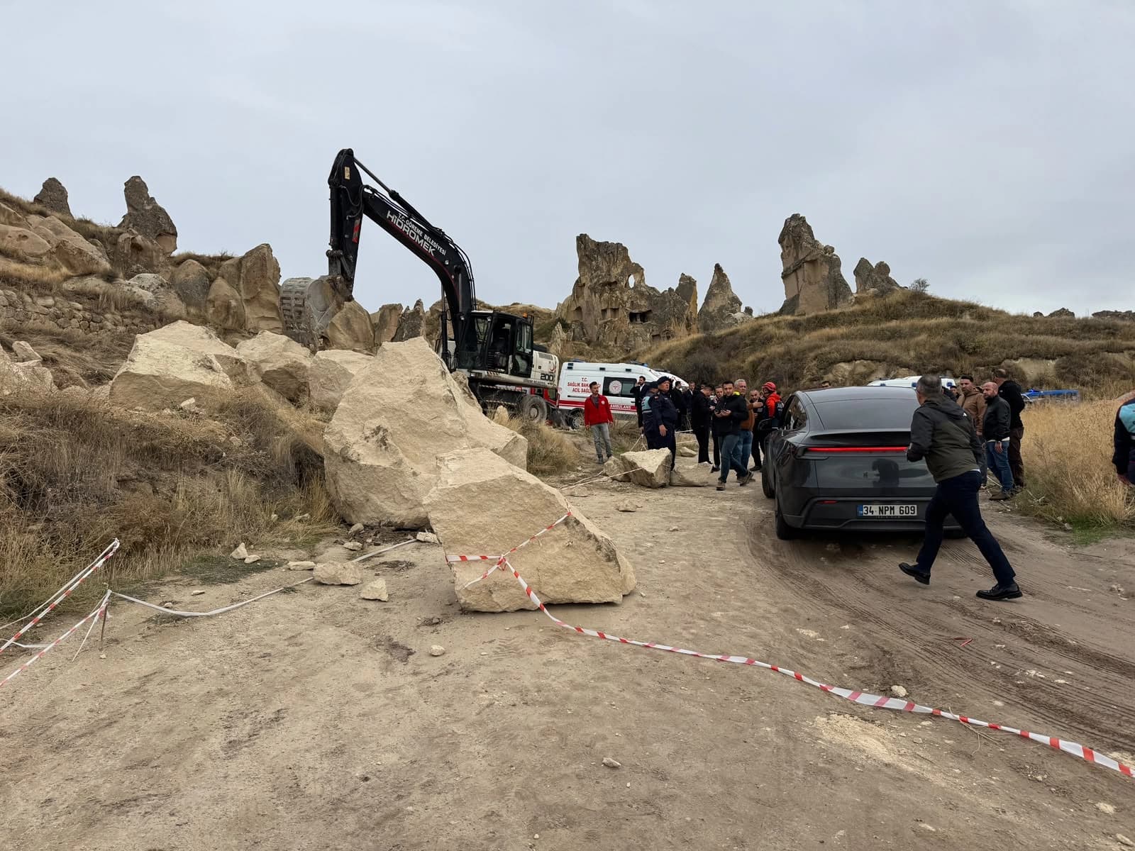 Kapadokya'da peribacası çöktü: 2 kişi öldü
