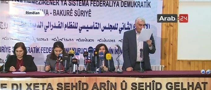 Desteya Damezrêner a Sîstema Federaliya Bakurê Sûriyê îro pênşemî li bajarokê Rimêlanê destûra sîstemê aşkere kir.