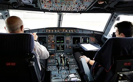 The cockpit of an airplane at Erbil International Airport in the Kurdistan Region. File photo: Rudaw