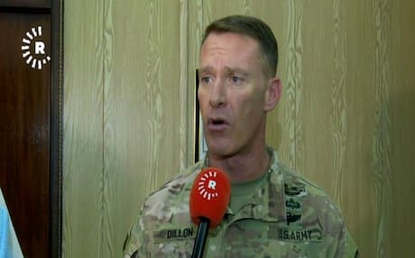 Colonel Ryan Dillon, spokesperson for the US-led global anti-ISIS coalition. Photo: Rudaw video
