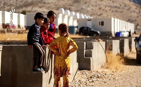 Children play at a displaced camp in the province of Sulaimani. The displaced people from the disputed areas, including from Kirkuk have sought shelter in the Kurdistan Region. Photo: Rudaw TV