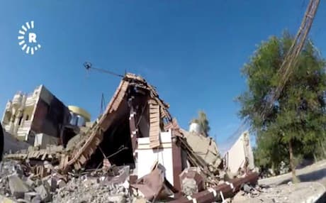 This picture shows a house destroyed after Iran backed Shiite Hashd al-Shaabi's incursion into Tuz Khurmatu on October 16.