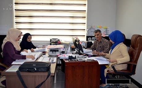Photo shows Kurdish employees prepare the list of their employees in the health department to be sent to the Iraqi government. Photo: Halabja health department