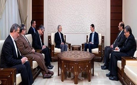 Civîna Serokê Sûriyê Beşar Esed li gel şandeke Îranê li Şamê.