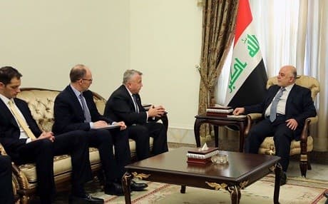 Deputy Secretary of State John sullivan met Iraqi Prime Minister Haider al-Abadi in Baghdad on Sunday, January28, 2018. Photo: Haider al-Abadi Facebook