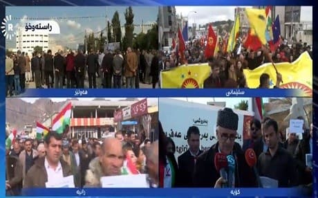 A large number of people in the city of Sulaimani took to the streets showing solidarity and support for Afrin and strongly condemning the continued Turkish military attack on Afrin the world's silence in the face of the incursion.