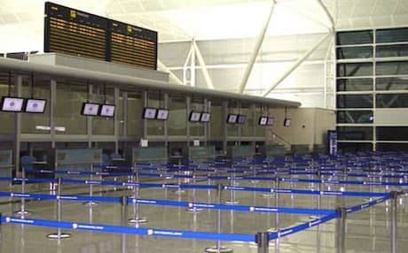 Erbil International Airport was empty after the flight ban came into effect. Photo: EIA