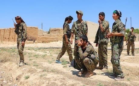 YPG fighters in the outskirts of the Kurdish canton of Afrin. Photo: YPG media/File