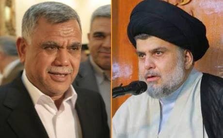 Hadi al-Amiri and Muqtada al-Sadr are both Shiite politicians in Iraq. Composite photo: Amiri FB/Jawabna FB