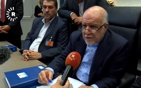 Bijan Namdar Zangeneh, Iran's petroleum minister, speaks to Rudaw at the OPEC conference in Vienna, Austria, on June 22, 2018.