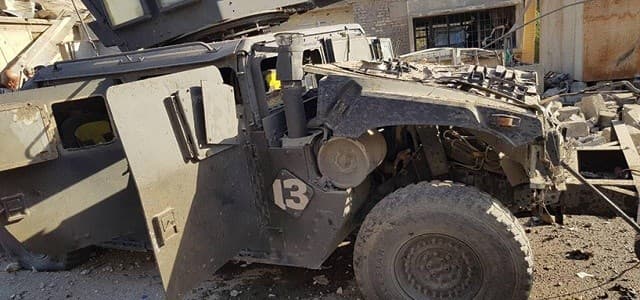 The aftermath of a suicide car bombing at a warehouse storing election ballots in Kirkuk. Photo: Handout/Kirkuk governorate media office