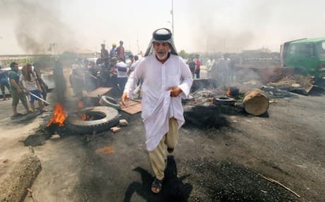 Iraq’s southern province of Basra provides the bulk of the country’s revenues, but protesters who have taken to the street over the past week say they aren’t seeing any of its benefits. They are demanding basic services like water and electricity. Photo: AFP