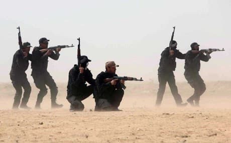 Hashd al-Shaabi combat training in the city of Karbala, March 2015. AFP Photo