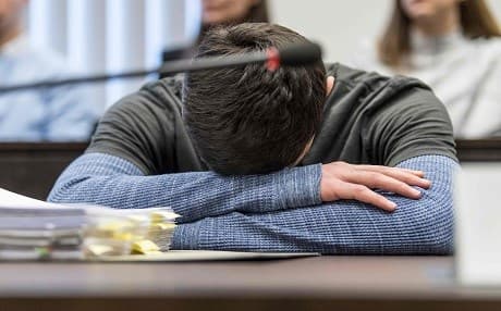 Defendant Ali Bashar waits for the opening of his trial on March 12, 2019 at court in Wiesbaden, Germany. Photo: Boris Roessler | AFP