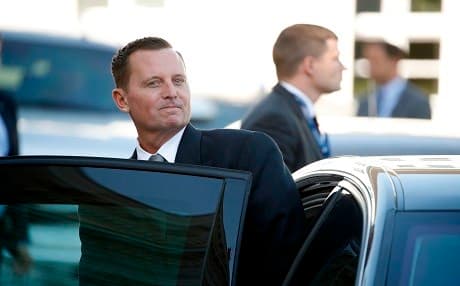In this file photo taken on May 8, 2018 then newly accredited US Ambassador Richard Grenell gets in his car after an accreditation ceremony for new Ambassadors in Berlin, Germany. File photo: Odd Anderson | AFP