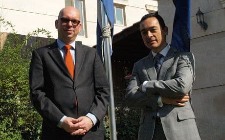 Jeroen Kelderhuis (L) and Gerard Lucius: The main task of the consulate in Erbil will be to promote trade. Photo by Judit Neurink