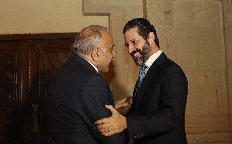 KRG Deputy PM Qubad Talabani (R) speaks with Iraqi PM Adil Abdul-Mahdi in Baghdad on February 3, 2019. Photo: @qubadjt