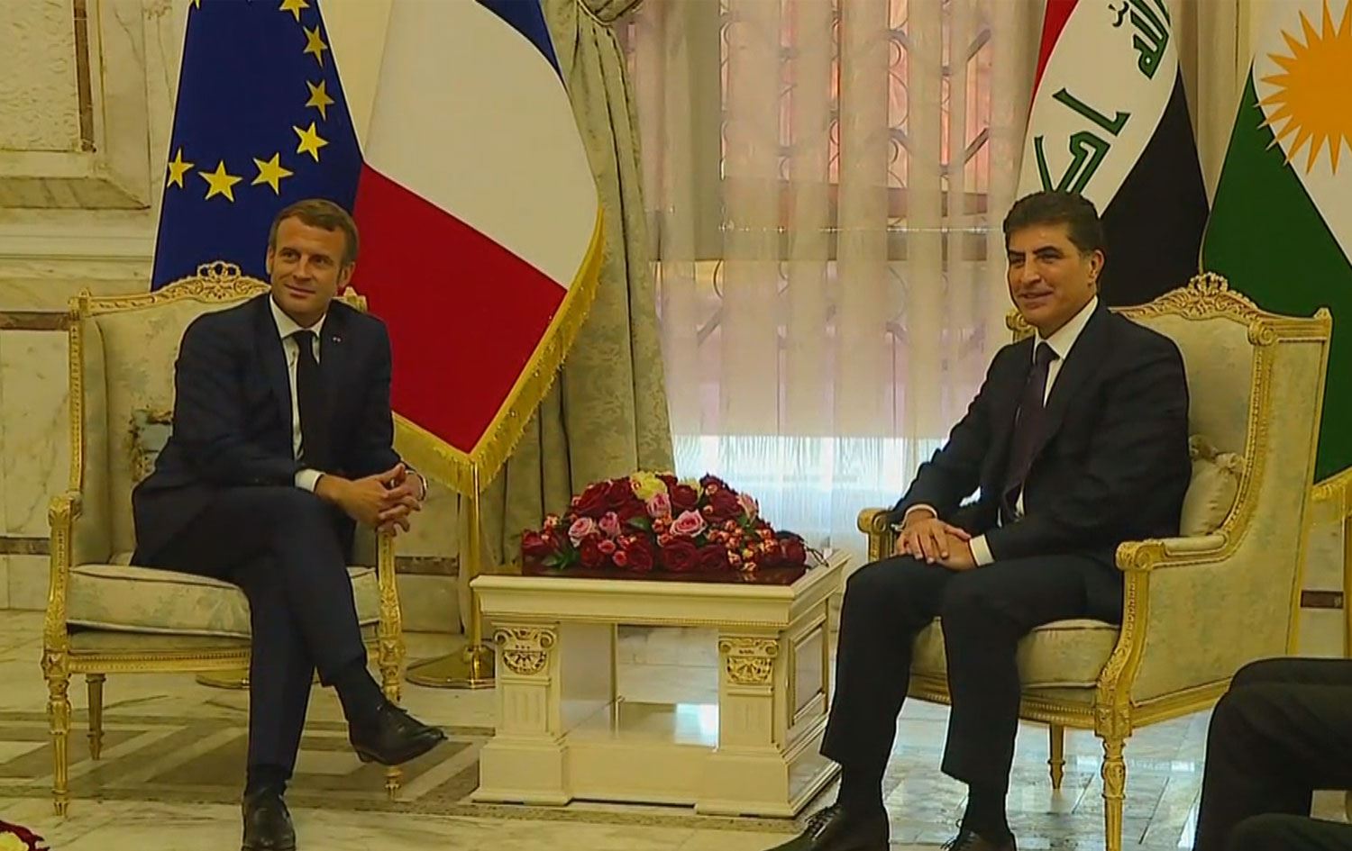 Ne&ccedil;irvan Barzani ile Emmanuel Macron g&ouml;r&uuml;şt&uuml; | Rudaw.net