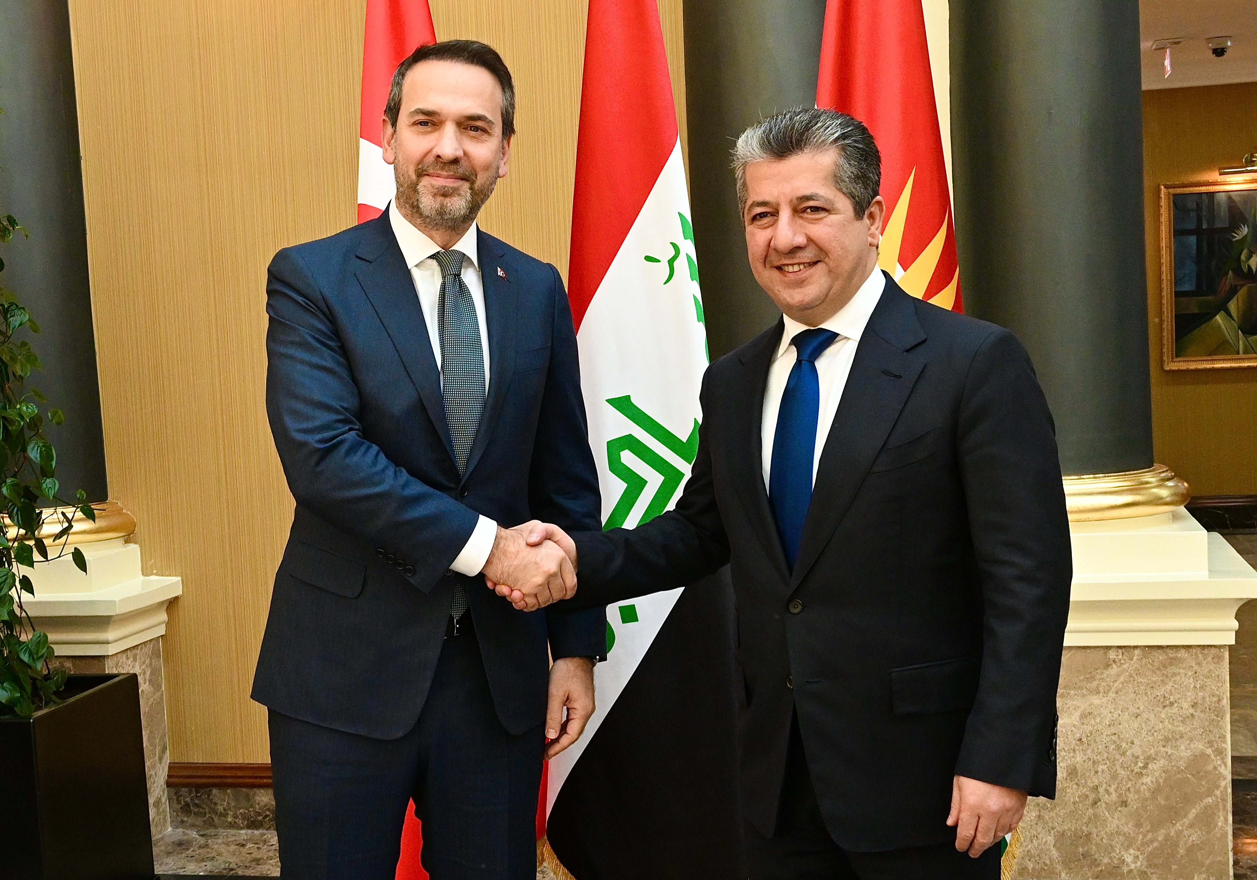 Turkish Energy and Natural Resources Minister Alparslan Bayraktar with Kurdistan Region Prime Minister Masrour Barzani in Erbil on August 24, 2023. Photo: PM Barzani's office Turkish Energy and Natural Resources Minister Alparslan Bayraktar with Kurdistan Region Prime Minister Masrour Barzani in Erbil on August 24, 2023. Photo: PM Barzani's office