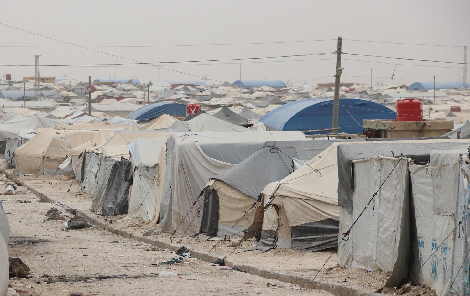 Tent housing at al-Hol camp, Hasaka province on July 28, 2020. Photo via Rojava Information Center on Facebook
