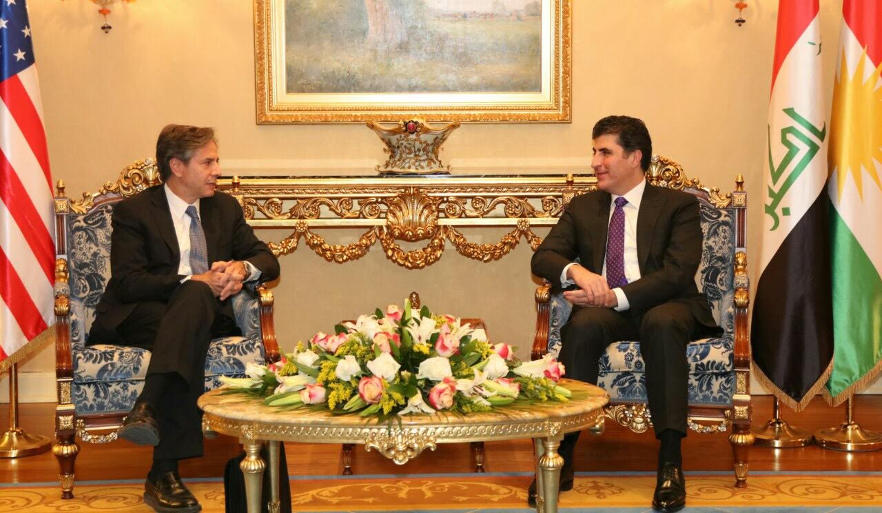 نێچیرڤان بارزانی و ئانتۆنی بلینکن لە هەولێر 2016. وێنە؛ ئەرشیڤ