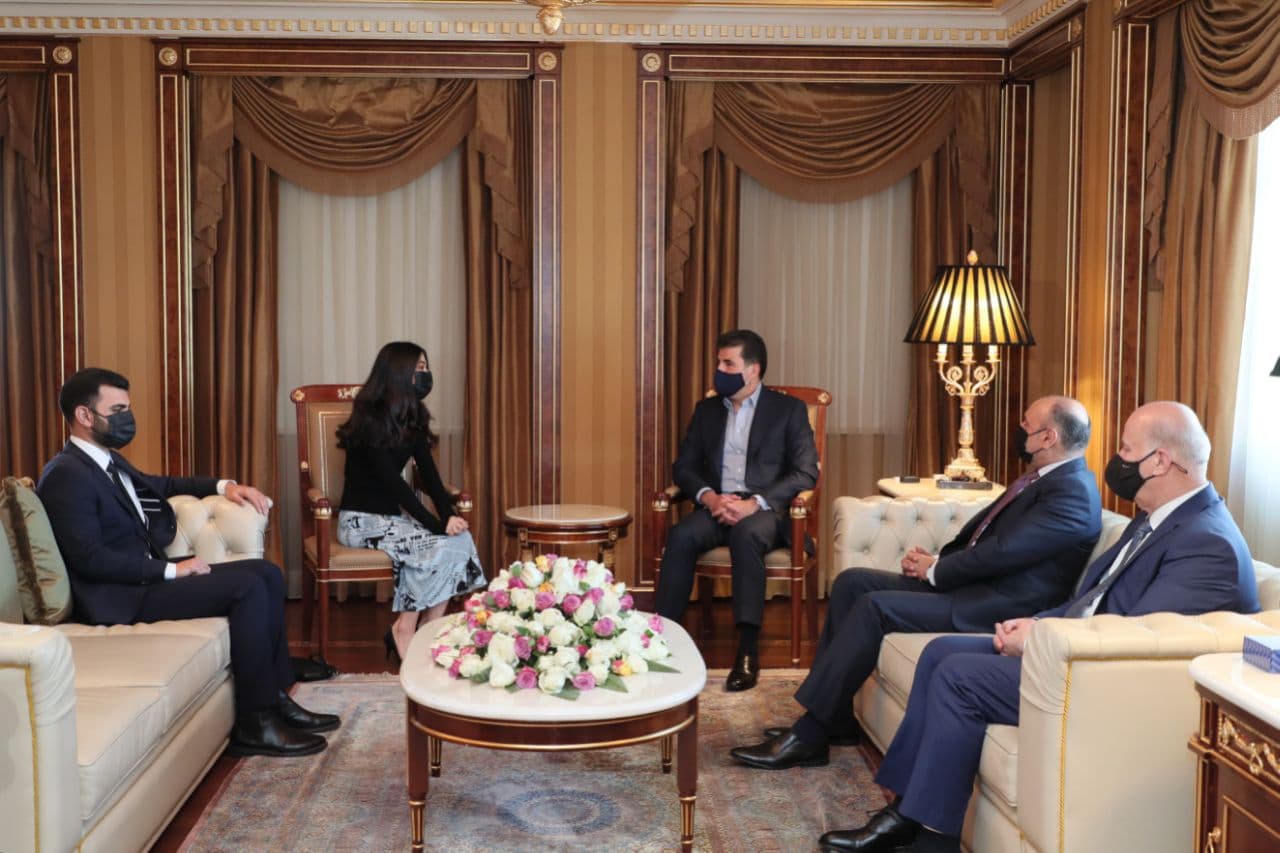 دیداری نێچیرڤان بارزانی و نادیە موڕاد