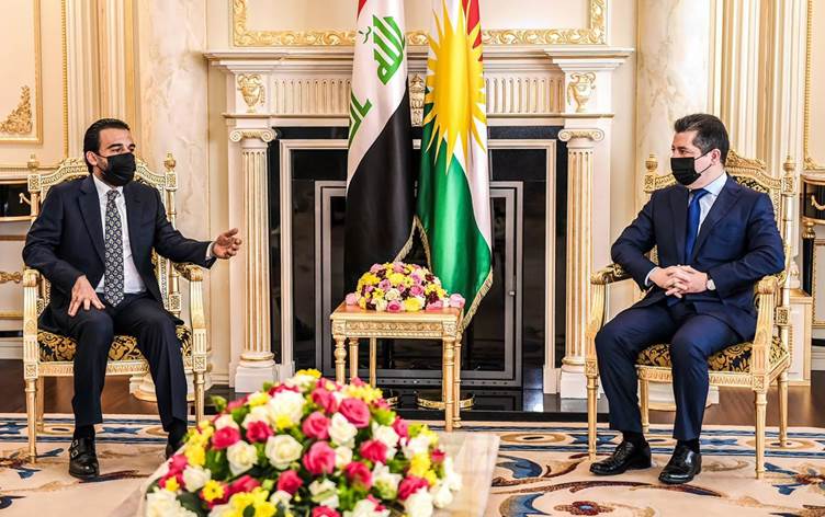 Başbakan Mesrur Barzani ile Irak Parlamento Başkanı Helbusi