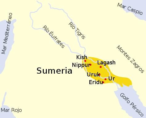 Sümerlerin şehir devletleri haritası