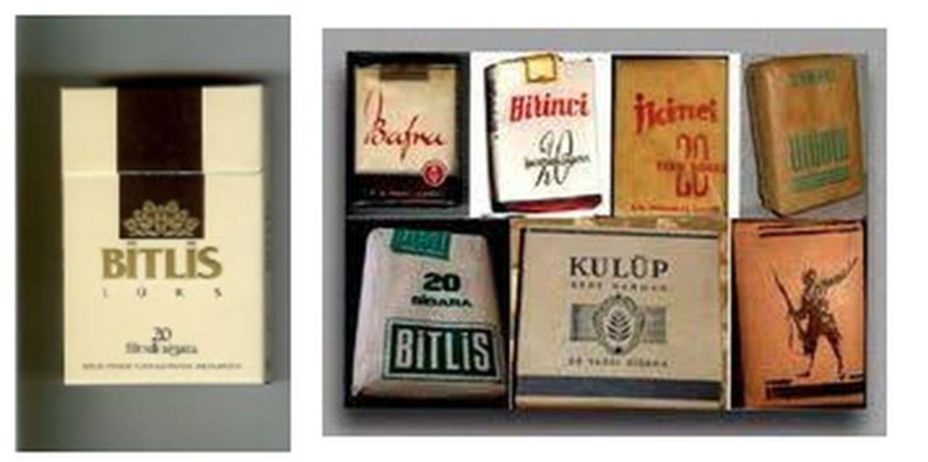 چەند جۆرێک لە بەرهەمەکانی کارگەی سیگاری بەتلیس هەر بەناوی شارەکەوە