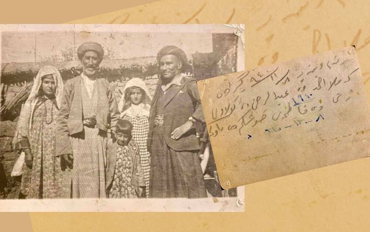 هەندێک لە ئەندامانی خێزانی (مەلا ئەحمەدی مەلا محەمەدی چایی) مێژووی وێنەکە دەگەڕێتەوە بۆ (8-11-1940) لە گەڕەکی شێخان چرکێنراوە. لەلای راستەوە: (ئەوڕەحمانی مەلا ئەحمەد) ناسراو بە وەستا ئەوڕەحمانی پینەچی، دووکانەکەی لە سابوونکەران بوو، (خاتوو گوڵاو) خێزانی ئەوڕەحمان، (مەلا ئەحمەد)، (فاتمەی مەلا ئەحمەد)، (منداڵەکە رەزای مەلا ئەحمەد)