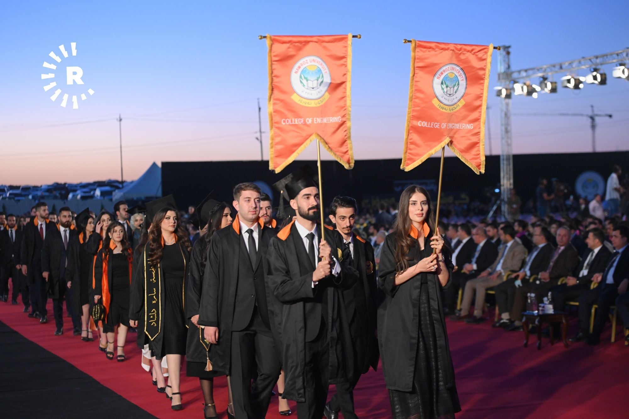 Duhok's Nawroz University holds graduation ceremony for 1,600 students on October 24, 2021. Photo: Rudaw/screenshot