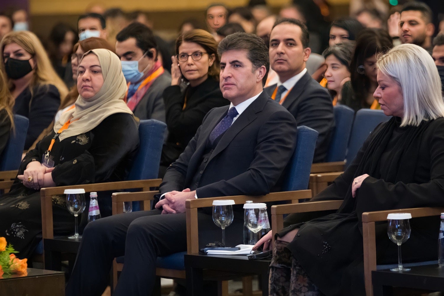 UNAMI Chief Jeanine Hennis-Plasschaert (left), Kurdistan Region President Nechirvan Barzani (center), and Kurdistan Parliament Speaker Rewaz Fayaq (right) at the University of Kurdistan-Hewler on November 28, 2021. Photo: Bilind T. Abdullah/Rudaw UNAMI Chief Jeanine Hennis-Plasschaert (left), Kurdistan Region President Nechirvan Barzani (center), and Kurdistan Parliament Speaker Rewaz Fayaq (right) at the University of Kurdistan-Hewler on November 28, 2021. Photo: Bilind T. Abdullah/Rudaw