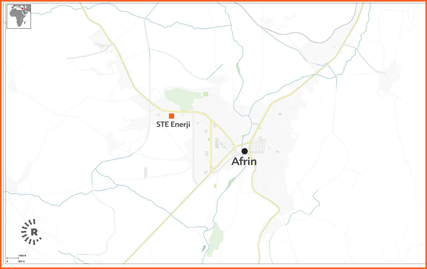 Map of Afrin city. Graphic: Rudaw