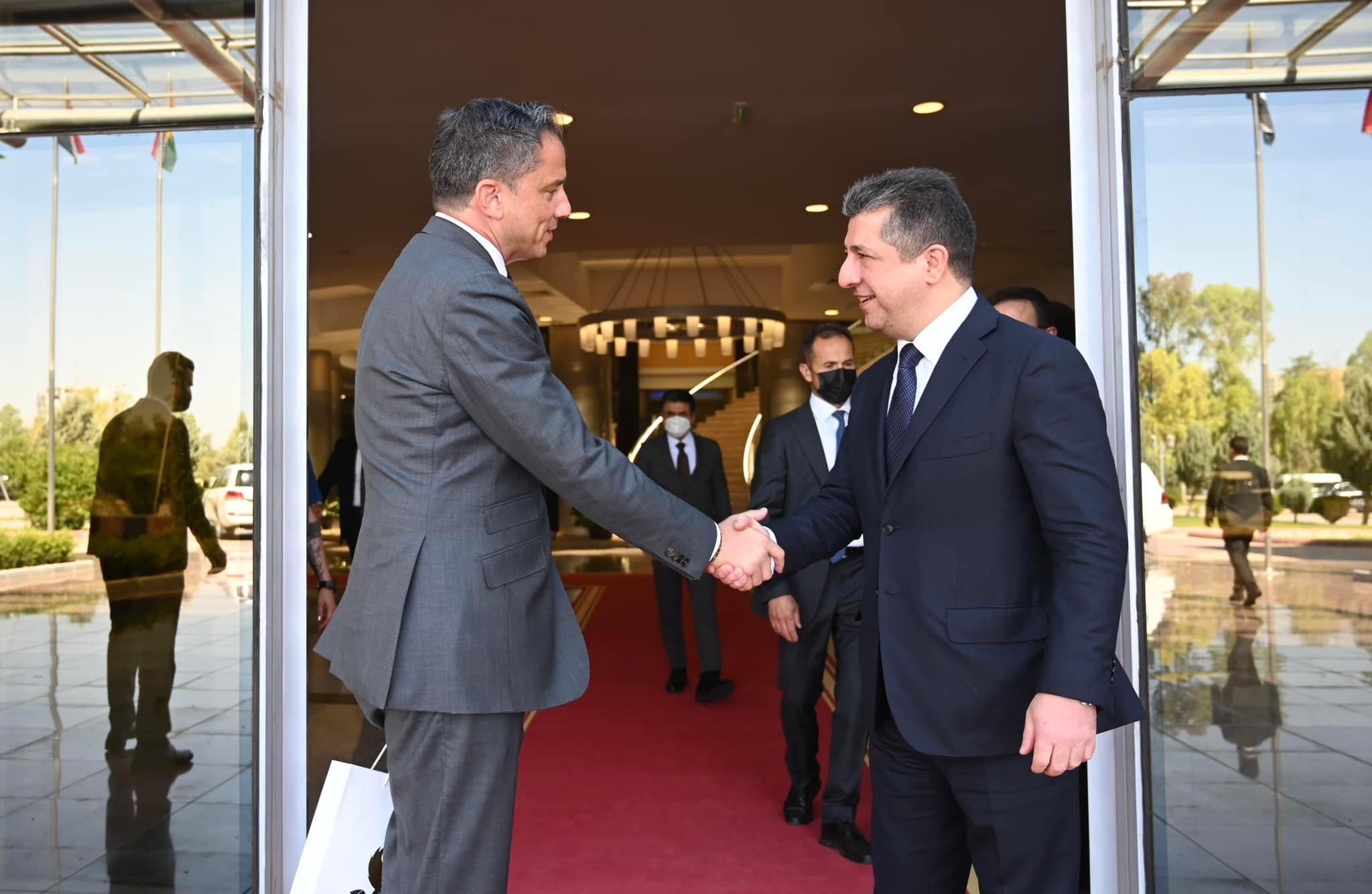 پێشوازیی مەسرور بارزانی لە رۆبەرت پاڵەدینۆ