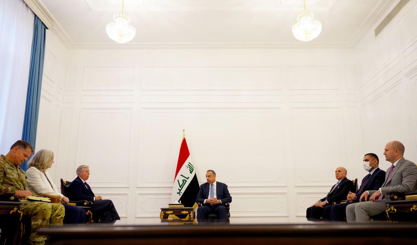 کۆبوونەوەی مستەفا کازمی، سەرۆکوەزیرانی عێراق و لیندزی گراهام، سیناتۆری ئەمریکا