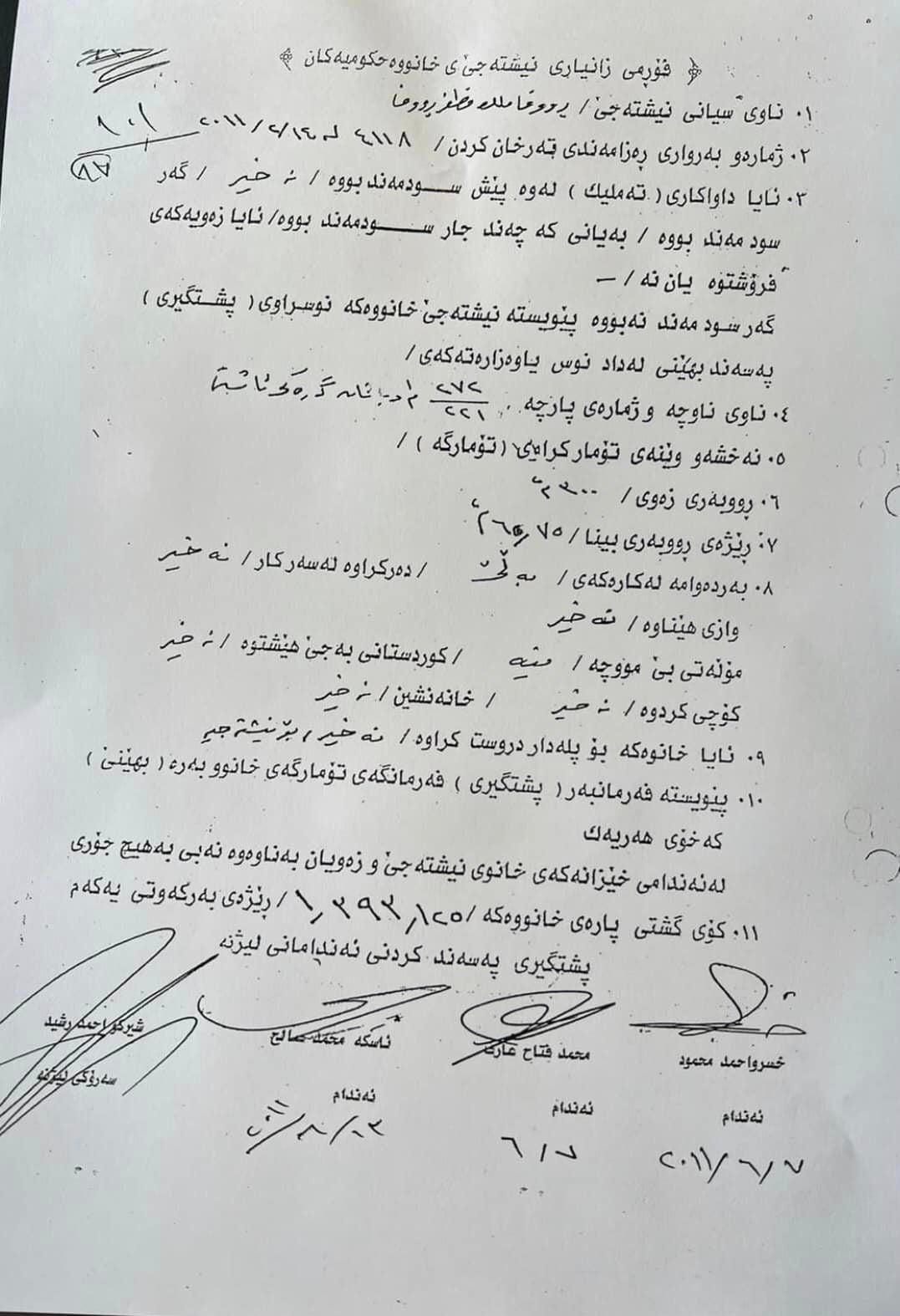 لەبارەی تاپۆکردنی موڵکێک لەسەر رەئووف مەلیک موزەفەر پارێزگاری سلێمانی ئەم بەڵگەنامانەی بڵاوکردووەتەوە