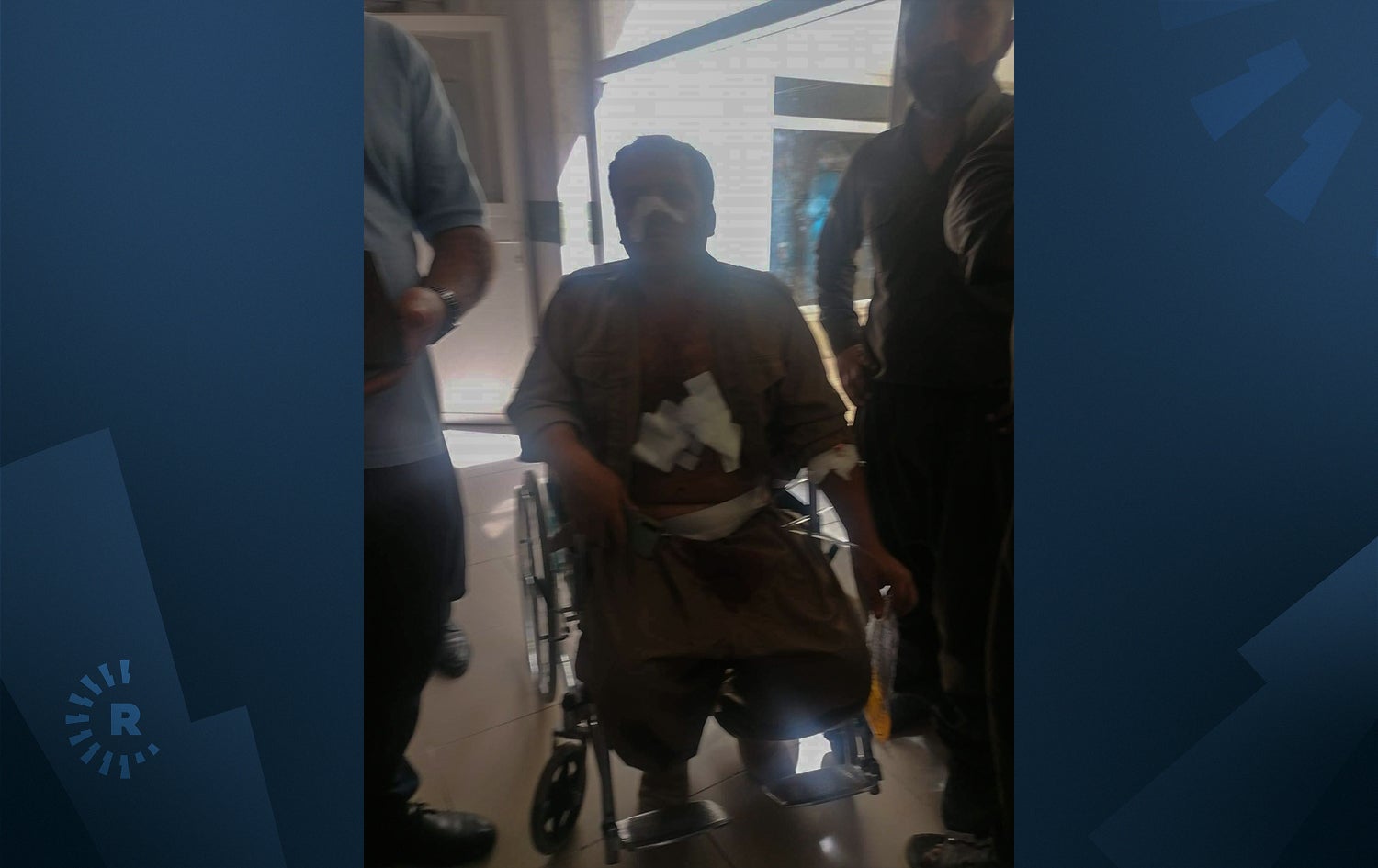 Zanyar Rahmani waiting for doctors to save his wife and their unborn child after IRGC strikes hit the Kurdistan Region at a on September 28, 2022. Photo: Submitted