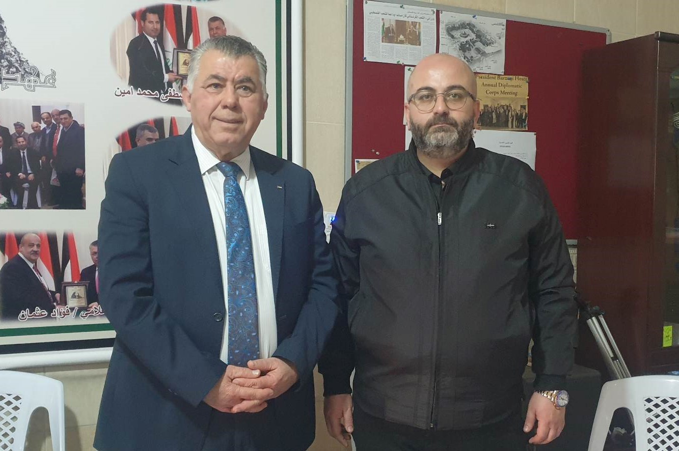 Konsulê Giştî yê Filistînê li Hewlêrê Nazmî Hezûrî û Bîlal Ebdulmecîd