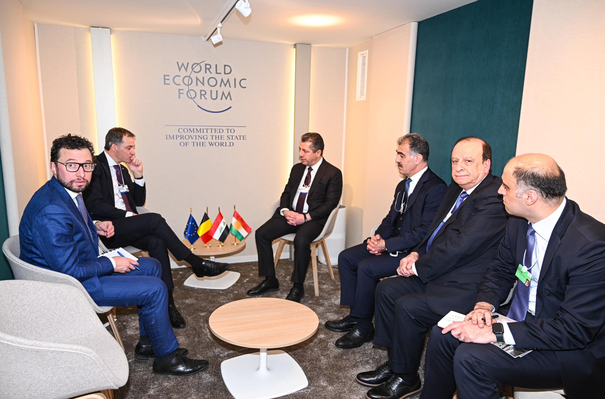 Başbakan Mesrur Barzani ve Belçika Başbakanı Alexander De Croo'nun Davos Görüşmesi