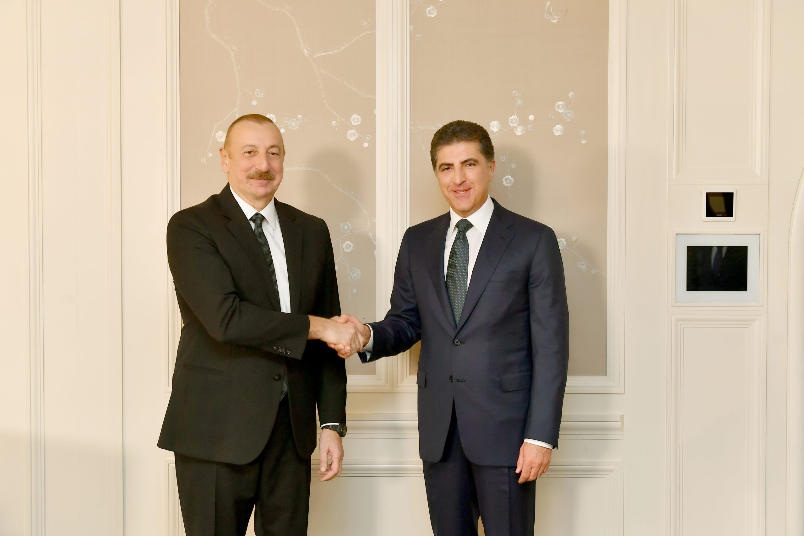 نێچیرڤان بارزانی، سەرۆکی هەرێمی کوردستان و ئیلهام عەلیێڤ، سەرۆکی ئازەربایجان