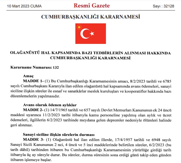 Resmi Gazete'de Yayımlanan Kararlar