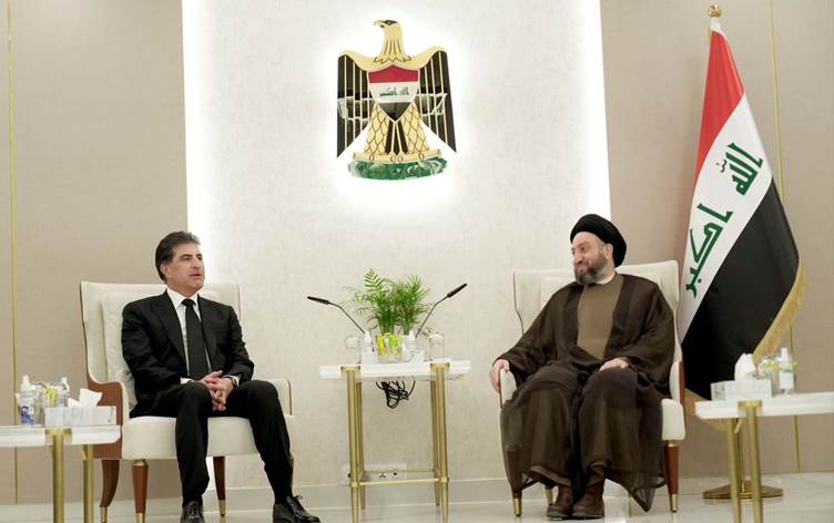 Başkan Neçirvan Barzani, Hikmet Hareketi lideri Ammar el Hakim ile bir araya geldi