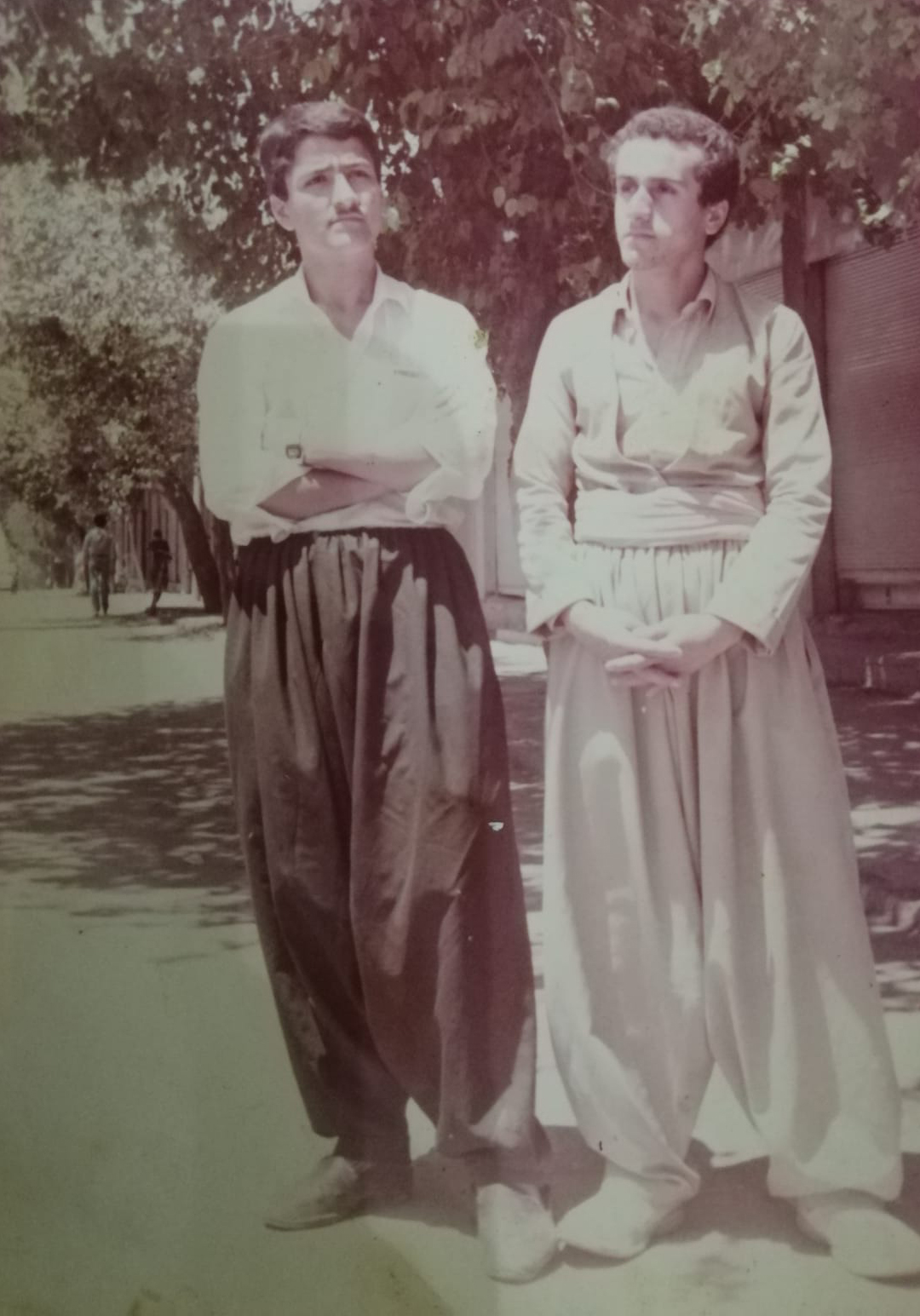 Tahir Karim (left) with a friend in Halabja in 1984