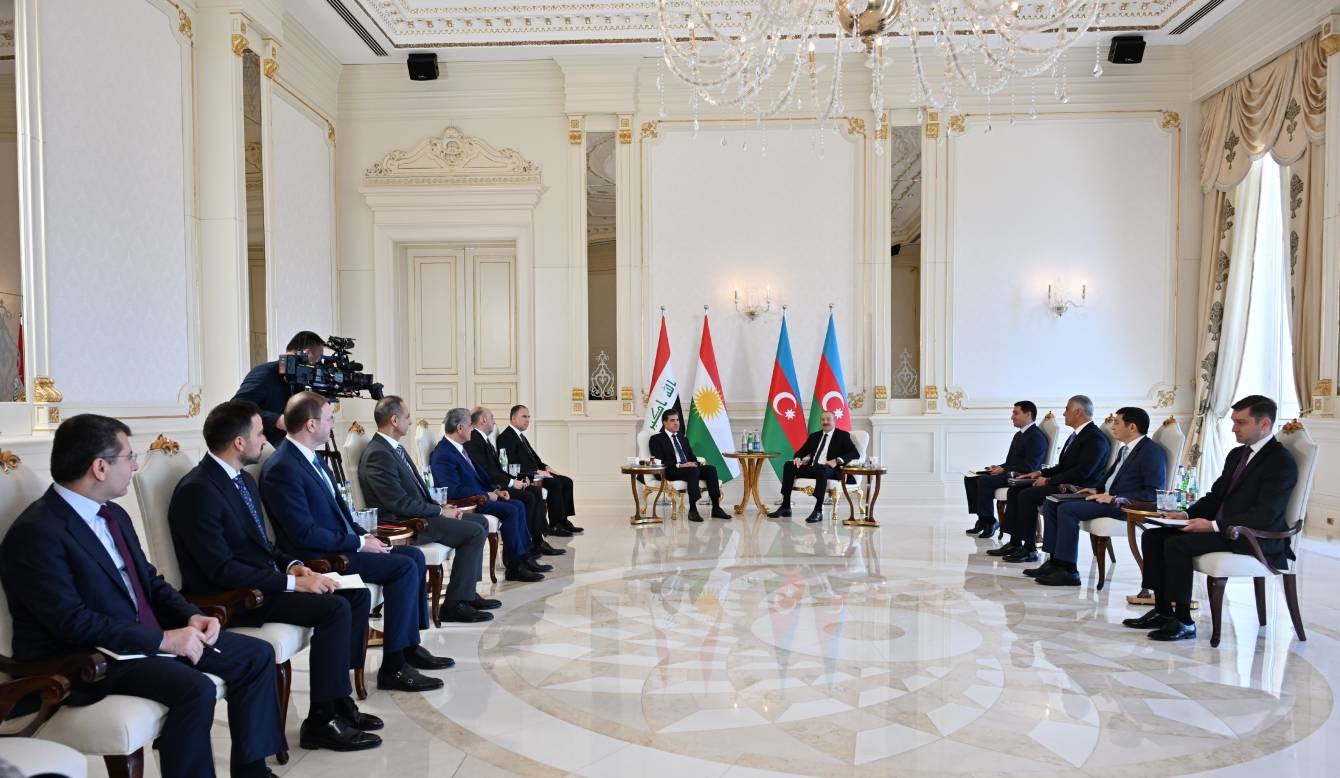 کۆبوونەوەی نێچیرڤان بارزانی، سەرۆکی هەرێمی کوردستان و ئیلهام عەلیێڤ، سەرۆکی ئازەربایجان