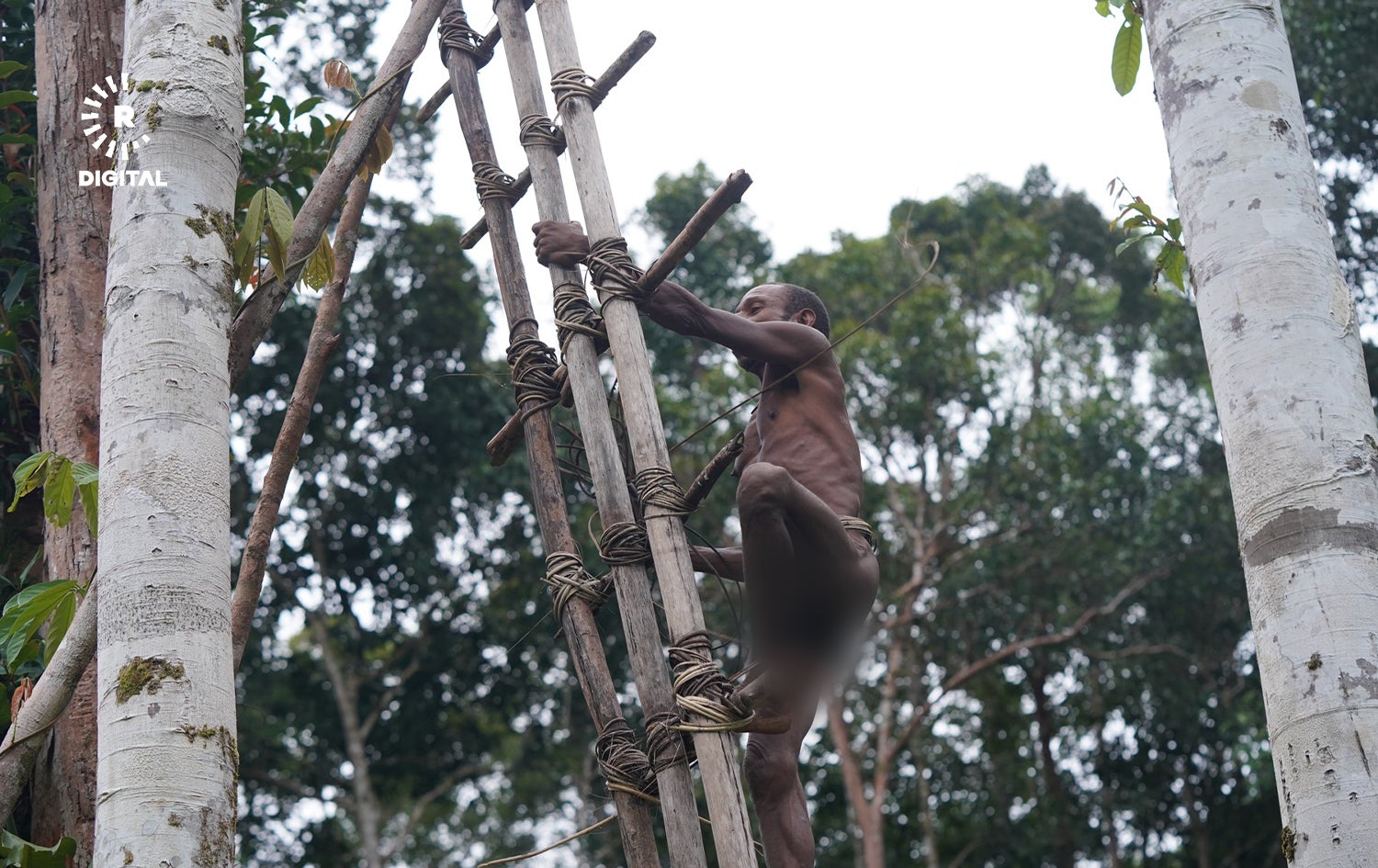 پیاوێکی کۆرۆوایی بە پلیکانە دەچێتە نێو خانووەکەی.