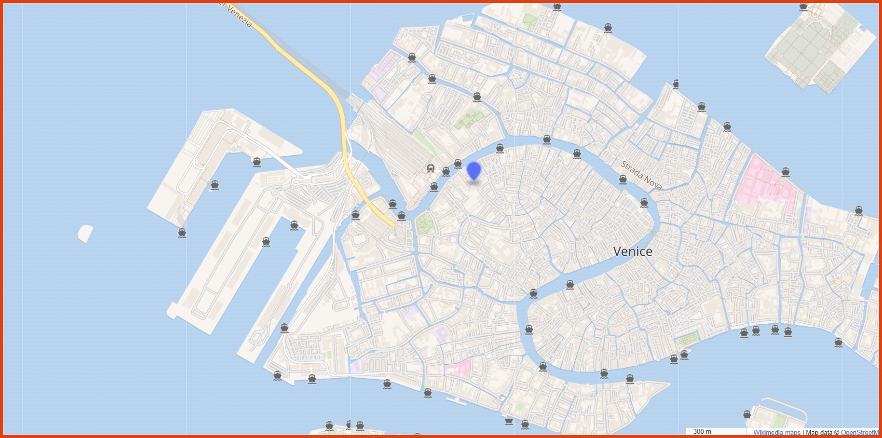 Palazzo Gradenigo'nun konumunu gösterir harita (Kaynak: Wikimaps)
