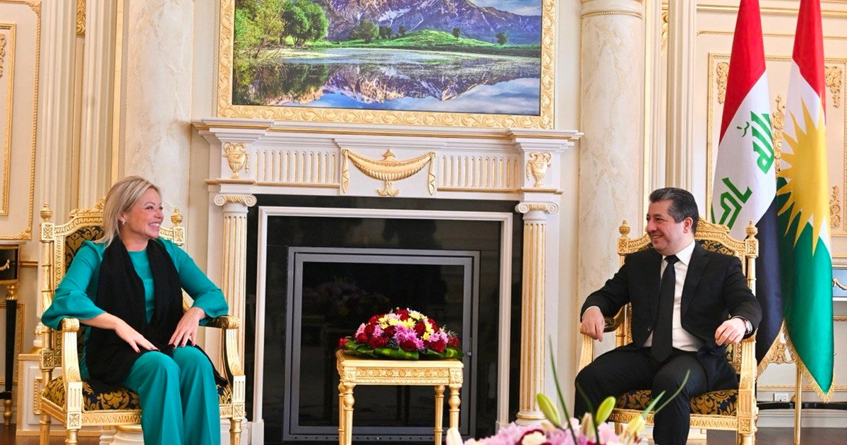 کۆبوونەوەی مەسرور بارزانی و جێنین هێنیس پلاسخارت.