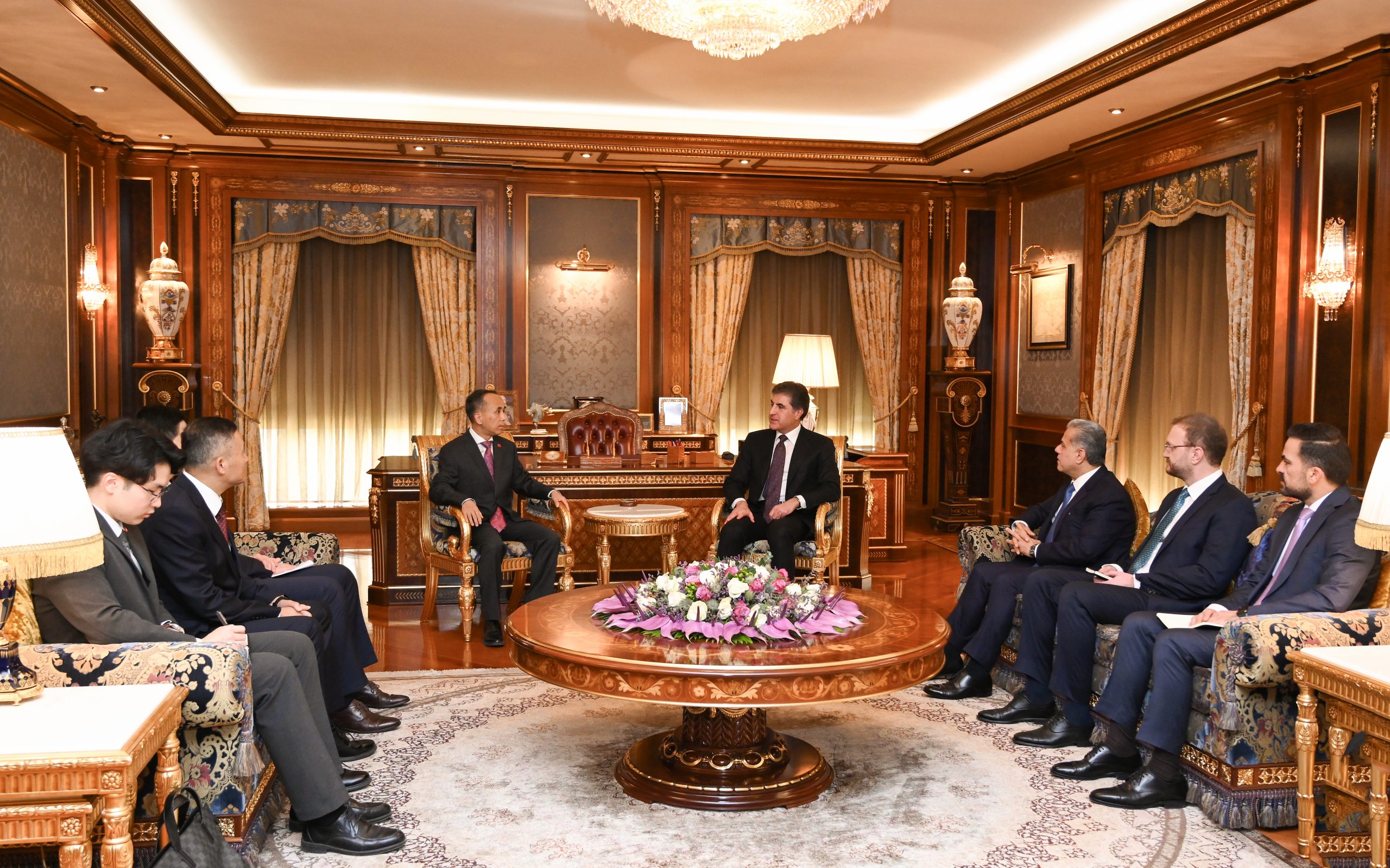 کۆبوونەوەی نێچیرڤان بارزانی، سەرۆکی هەرێمی کوردستان لەگەڵ لیۆ جیۆن، كۆنسوڵی گشتیی نوێی چین لە هەولێر