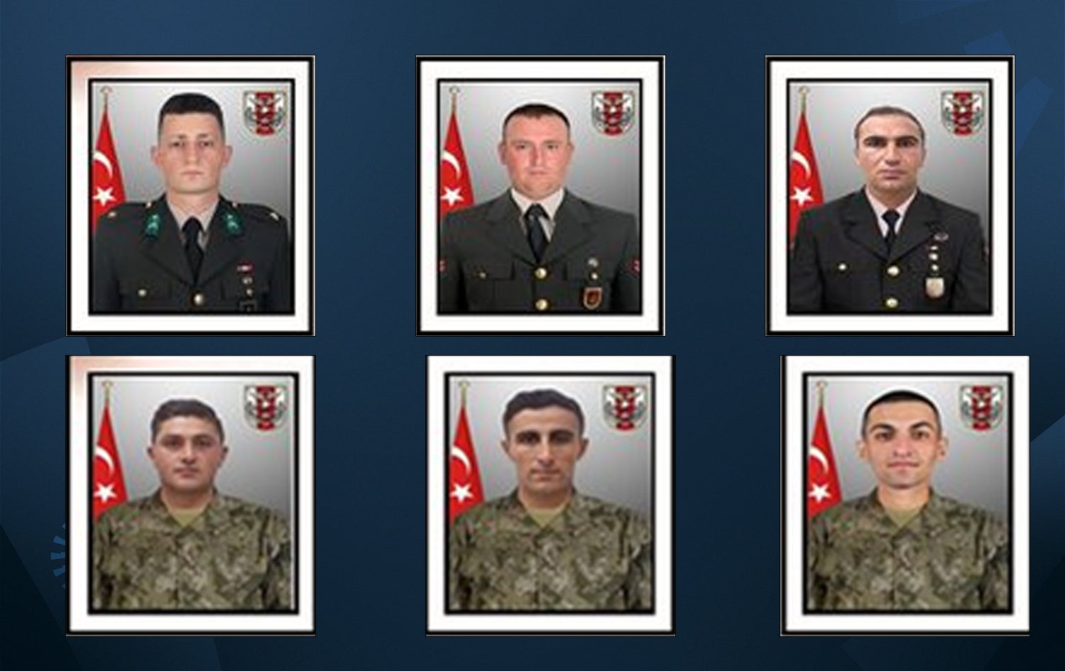 وێنەی شەش سەربازە کوژراوەکەی تورکیا.