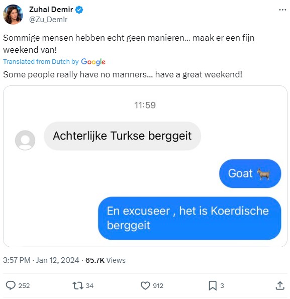 Zuhal Demir'in paylaşımı